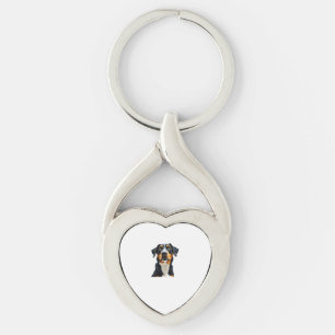Vintage Colorful Dog Portrait Illustration Retro P Key Ring