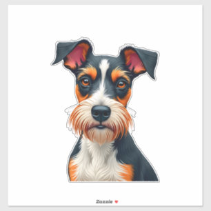 Vintage Colorful Dog Portrait Illustration Retro T