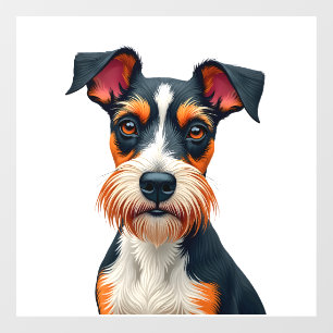 Vintage Colorful Dog Portrait Illustration Retro T