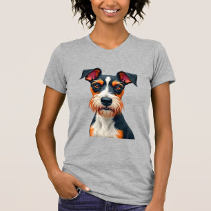 Vintage Colorful Dog Portrait Illustration Retro T T-Shirt