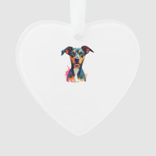 Vintage Colorful Dog Portrait Pop Art Illustration Ornament