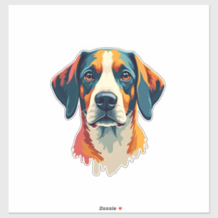 Vintage Colorful Dog Portrait Pop Art Style Pet Il