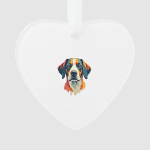 Vintage Colorful Dog Portrait Pop Art Style Pet Il Ornament