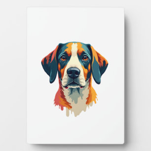 Vintage Colorful Dog Portrait Pop Art Style Pet Il Plaque