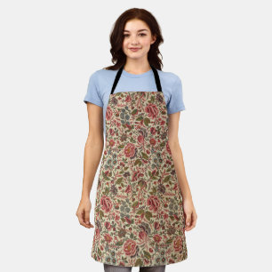 Vintage Colorful Floral Print Apron