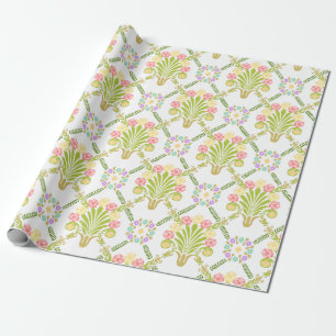 Vintage Colorful French Floral Wrapping Paper
