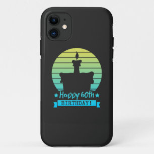 Vintage Colorful Happy 60th birthday Cake iPhone 11 Case