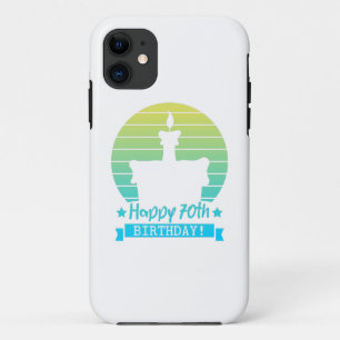 Vintage Colorful Happy 70th birthday Cake iPhone 11 Case