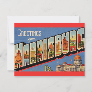 Vintage Colorful Harrisburg PA Postcard