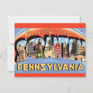 Vintage Colorful Scraton PA Postcard