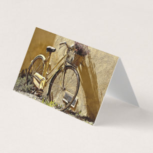 Vintage Colorful Yellow Bicycle  Business Card