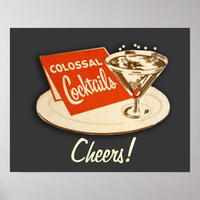 Vintage 'Colossal Cocktails' Poster (Front)
