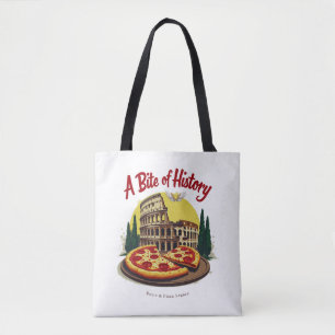 Vintage Colosseum Rome & Neapolitan Pizza Art Tote Bag