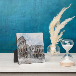 Vintage Colosseum Wall Plaque – Rome Italy Travel 