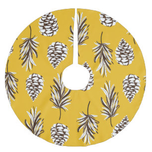 Vintage Colour Autumn Nature Elements Brushed Polyester Tree Skirt