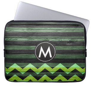 Vintage Colour Chevron Stripes Wood #12 Laptop Sleeve