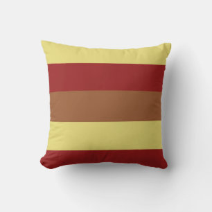 Vintage Colour Red Brown Yellow Retro Stripes Cushion