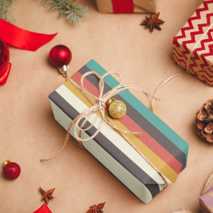 Vintage Colour Stripes  Wrapping Paper