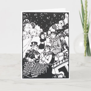 Vintage Colour Your Own Holiday Outing Card