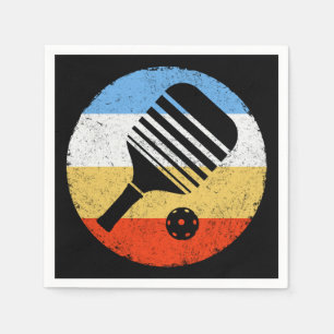 Vintage Coloured Retro Pickleball Napkin