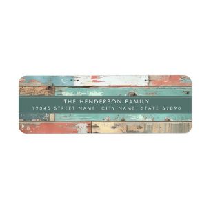 Vintage Coloured Wooden Plank Return Address Label