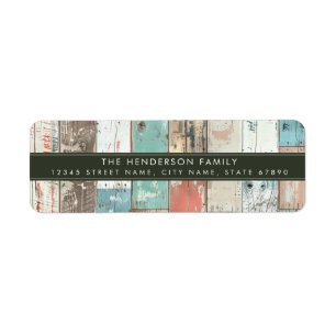 Vintage Coloured Wooden Plank Return Address Label
