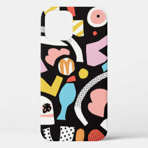 vintage colourful abstract shape illustration moti iPhone 12 case