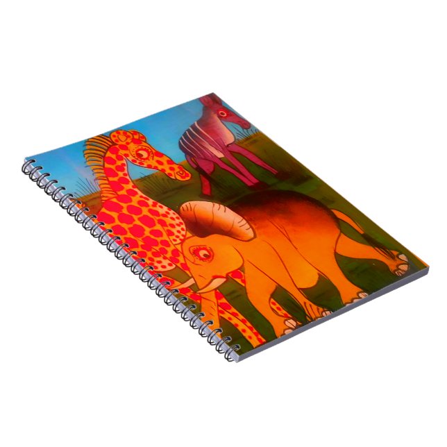 Vintage Colourful African wild animal colours desi Notebook (Right Side)