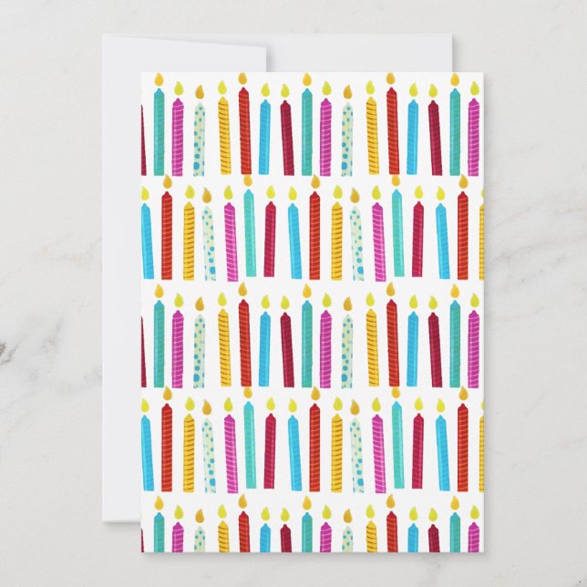 Vintage Colourful Birthday Candles Party Holiday Card (Front)
