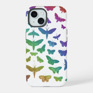 Vintage colourful butterflies moths insects iPhone 15 case