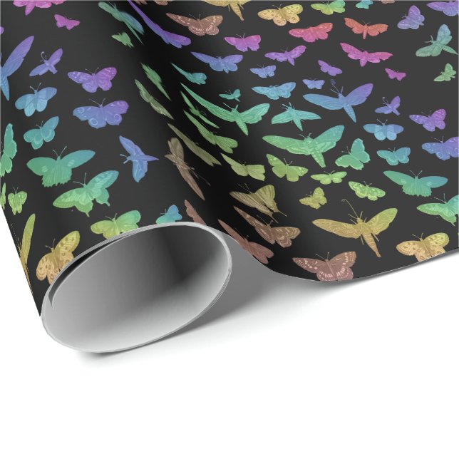 Vintage colourful butterflies moths insects  wrapping paper (Roll Corner)