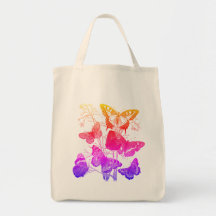 Vintage Colourful Butterflies Tote Bag