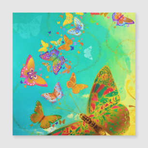 Vintage Colourful Butterfly Gold Glitter Watercolo