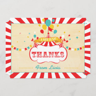 Vintage Colourful Carnival Thank You Cards