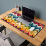 Vintage Colourful Chevron Monogram Desk Mat<br><div class="desc">Presenting our stylish monogram design, showcasing large typography initials in a timeless classic font, complemented by your name below and adorned with chic rainbow-coloured chevron stripes. Personalised desk mats are the perfect remedy for a lacklustre desk. Embraced by co-workers, teachers, and friends, our monogram desk mats are sure to be...</div>