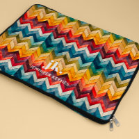 Vintage Colourful Chevron Monogram rainbow