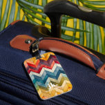 Vintage Colourful Chevron Monogram rainbow Luggage Tag<br><div class="desc">Presenting our stylish monogram design, showcasing large typography initials in a timeless classic font, complemented by your name below and adorned with chic rainbow-coloured chevron stripes. Whether you're a frequent traveller, a retro enthusiast, or simply someone who appreciates unique designs, this luggage tag is the perfect accessory to add a...</div>