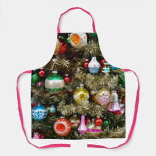 Vintage Colourful Christmas Ornaments Apron