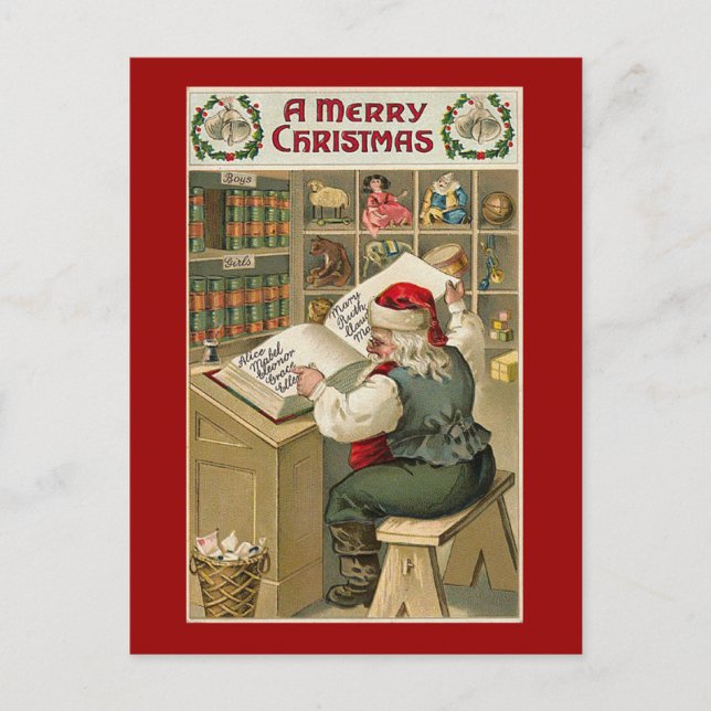 Vintage colourful Christmas postcards (Front)