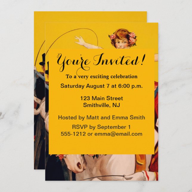 Vintage Colourful Circus Performer Poster Invitation (Front/Back)