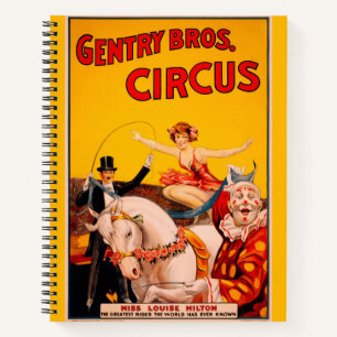 Vintage Colourful Circus Performer Poster Notebook