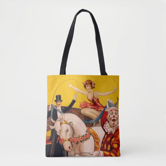 Vintage Colourful Circus Performer Poster Tote Bag (Front)