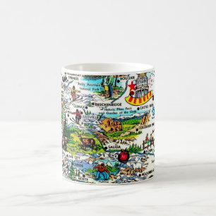 Vintage Colourful Colorado Map Mug