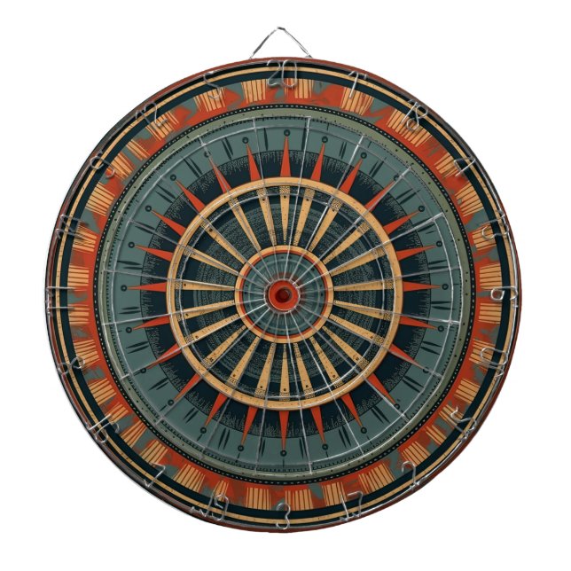 Vintage Colourful Dartboard (Front)