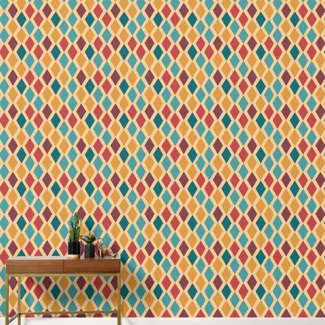 Vintage Colourful Diamons Wallpaper (Hallway)