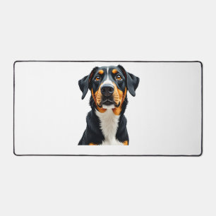 Vintage Colourful Dog Portrait Illustration Retro Desk Mat