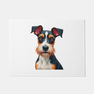 Vintage Colourful Dog Portrait Illustration Retro Doormat
