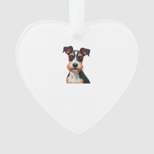 Vintage Colourful Dog Portrait Illustration Retro Ornament