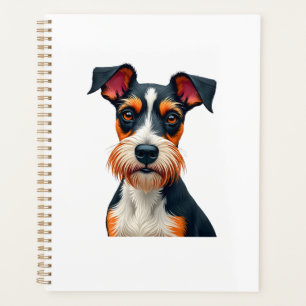 Vintage Colourful Dog Portrait Illustration Retro Planner