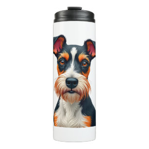Vintage Colourful Dog Portrait Illustration Retro Thermal Tumbler